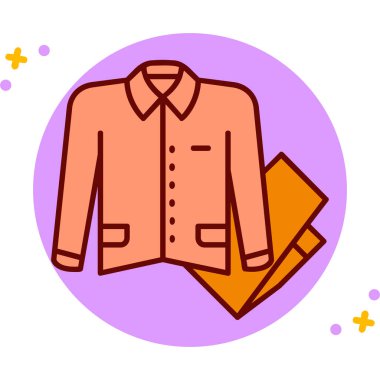 Elbise ceketi renk ikonu. Ceket vektör resimli kıyafet ceketi izole edildi. Elbiseli ceket. Kıyafet modası. giysi.