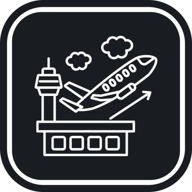 uçağın uçuş vektörü simgesi