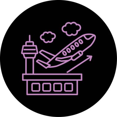 Havaalanı ikon vektör illüstrasyonu