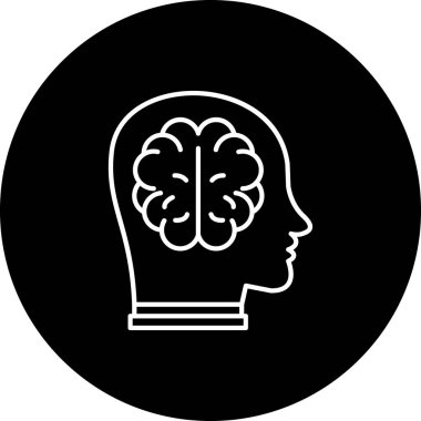 Beyin Vektörü Kabartma Simgesi Tasarımı