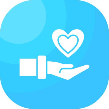 El ve kalp vektör simgesi