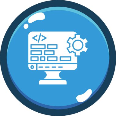 Bilgisayar kodlama simgesi. vektör illüstrasyonu