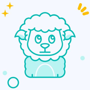 Şirin koyun ikonu. Vektör. koyun işareti