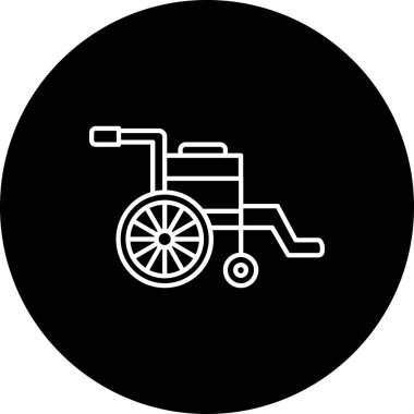 tekerlekli sandalye ikonu vektör illüstrasyonu