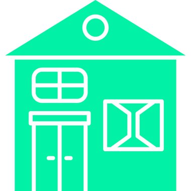 bina ikonu, vektör illüstrasyonu