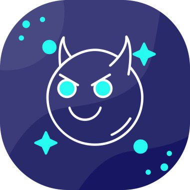 Mutlu şeytan simgesi, vektör illüstrasyonu