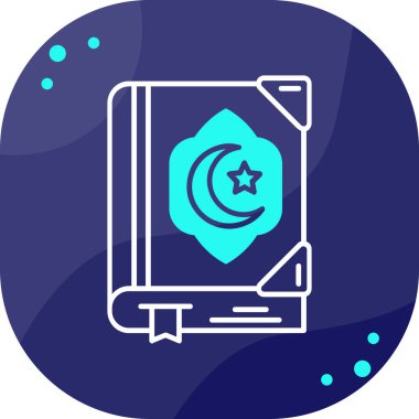 çizgi raamadan kareem cami simgesi mavi arkaplanda izole edildi. Renkli taslak konsepti. vektör