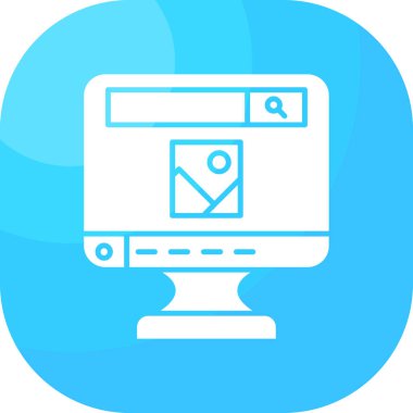 bilgisayar ekranı simgesi, basit vektör illüstrasyonu