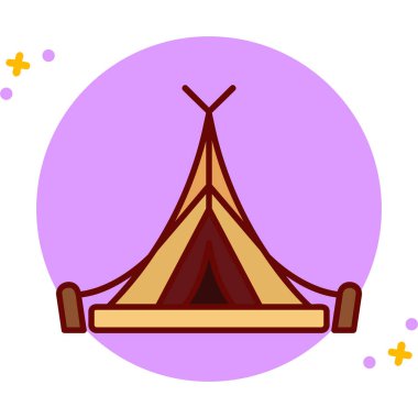 çadır kamp düz simgesi