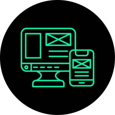 vektör lcd simgesi illüstrasyonu