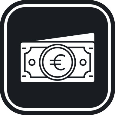 Avro para çantası düz simgesi, vektör illüstrasyonu