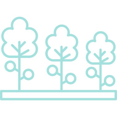 Orman ağaçları doğa simgesi düz stil