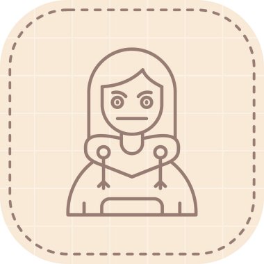 avatar kadın yüz simgesi rozet tarzı