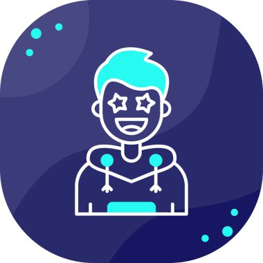 Kalbi ve kurdele ikonu olan çizgi adamı beyaz arka planda izole edilmiş. Sevgililer günün kutlu olsun. vektör illüstrasyonu