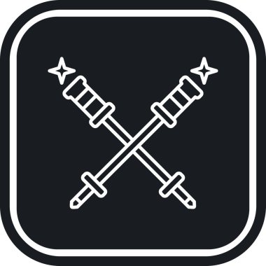 Çapraz kılıç simgesi vektör illüstrasyon