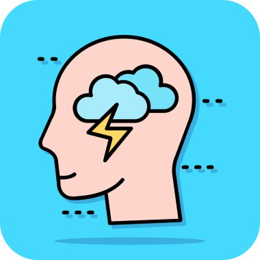 Yıldırım ile bulut. Vektör çizim