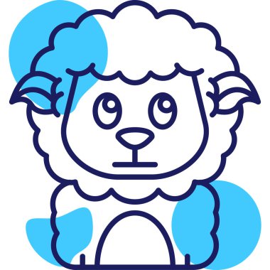 Koyun simgesi, vektör illüstrasyonu