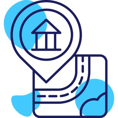 Bir harita simgesinin vektör illüstrasyonu