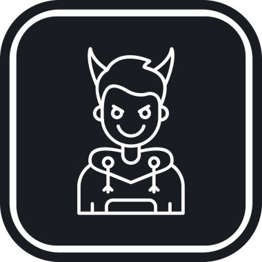 Şeytan. Web simgesi basit illüstrasyon
