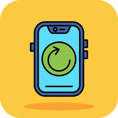 akıllı telefon saat simgesi renk ana hatları vektörü