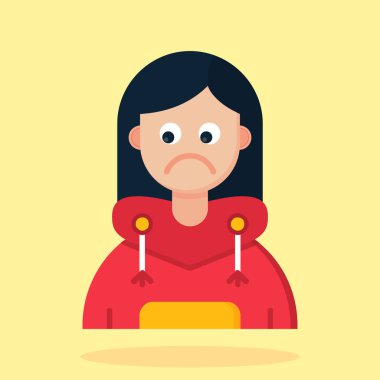 Kadın ağlıyor, vektör çizimi