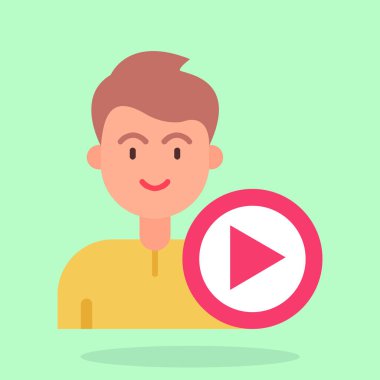 video oynatıcı simgesi, vektör illüstrasyonu