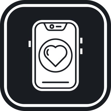 Kalp ikonu vektör illüstrasyonu