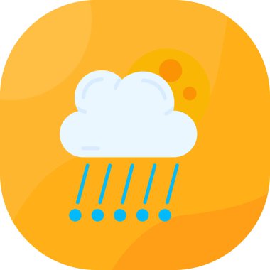 Yağmur hava tahmini simgesi düz stil
