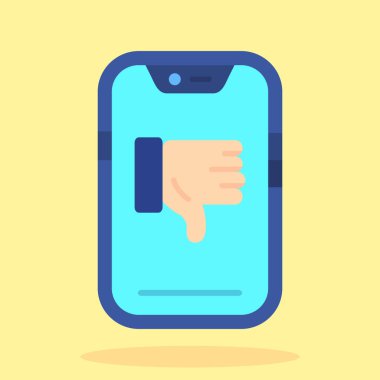 başparmak simgesiyle akıllı telefon, düz biçim