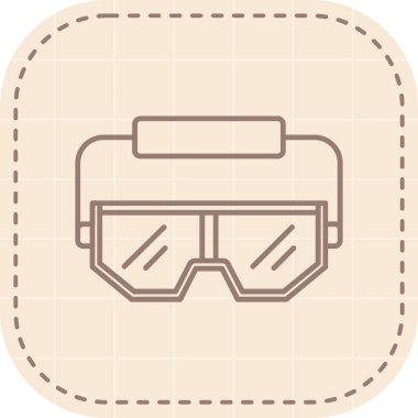 beyaz arkaplanda sanal vr gözlük, illüstrasyon, vektör.