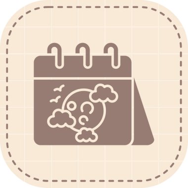 Doodle Takvim Simgesi Vektör İllüstrasyonu