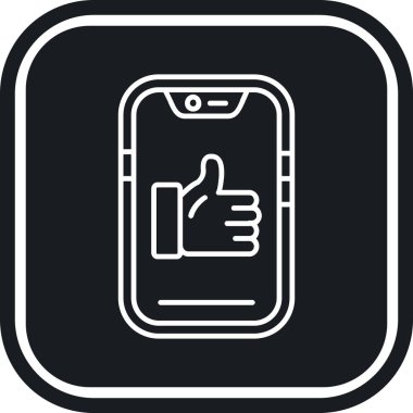 Başparmak yukarı yuvarlak vektör simgesi