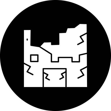 Bir bina simgesinin vektör illüstrasyonu