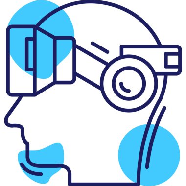 Yapay zeka baş simgesi doldurulmuş ana hatlar biçiminde