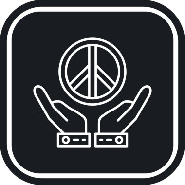 Çember içinde barış işareti, vektör illüstrasyonu