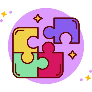 bulmaca renk vektörü simgesi