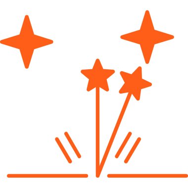 Havai fişekler, yıldızlar, havai fişekler, Amerika, bağımsızlık günü ikonu. vektör illüstrasyonu