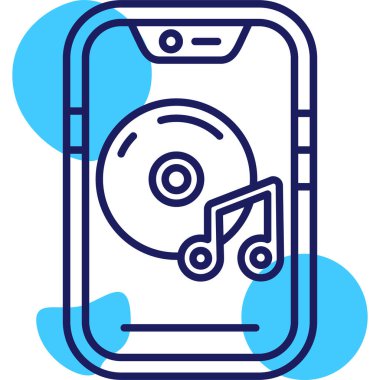 Müzik notası modern simge, vektör illüstrasyonu