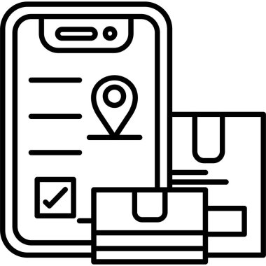 konum haritası gezinme simgesi ana hat biçiminde