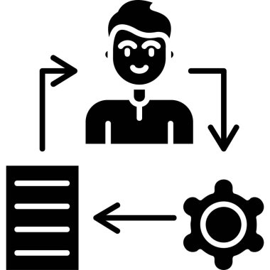 İş Yönetimi modern simgesi, vektör illüstrasyonu