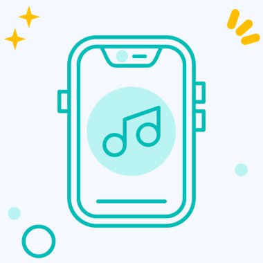 müzik çalar simgesi, vektör illüstrasyonu