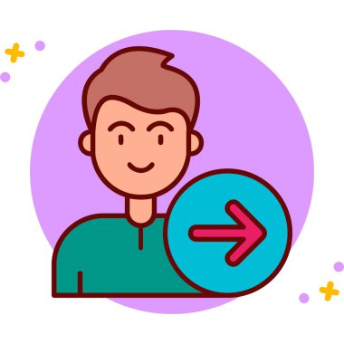 avatar erkek kişi simgesi doldurulmuş ana hatlar biçimi