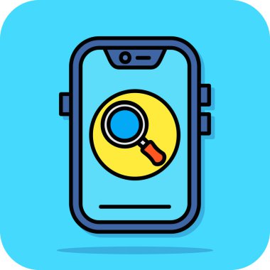 Büyüteç camı vektör çizim tasarım ile Smartphone