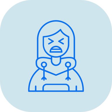 Kızgın kadın. vektör illüstrasyonu