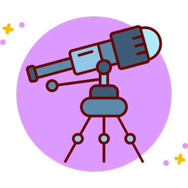 Teleskop. Web simgesi basit illüstrasyon