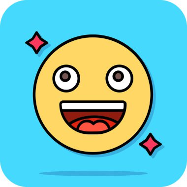 Emoji yüz ifadesi simgesi - ana hatlar biçiminde