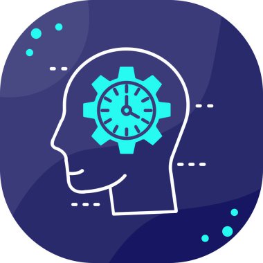 Dişli simgesi olan saat, basit vektör illüstrasyonu