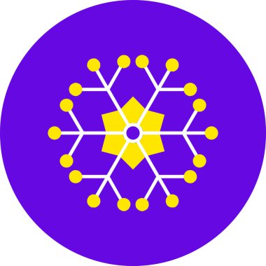 Kar Tanesi simgesi, vektör illüstrasyonu