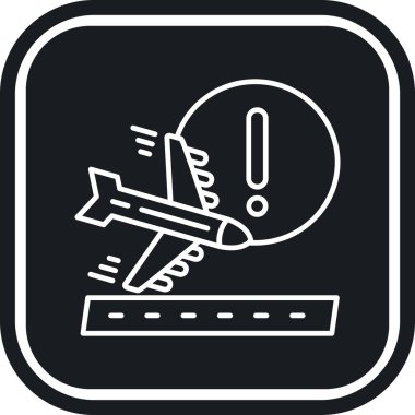 Bavullu bir havaalanı uçağı, basit satır biçimi çizimi illüstrasyon