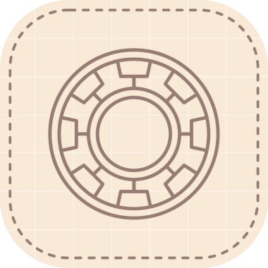 Düz bir dizaynda izole edilmiş tek bir madeni para simgesinin çizimi